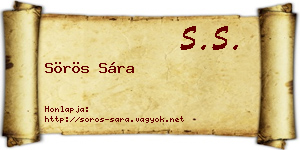 Sörös Sára névjegykártya